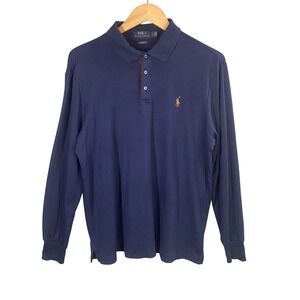 Polo Ralph Lauren Shirt Mens Large Classic Fit Flesh Pony Navy Preppy Old Money